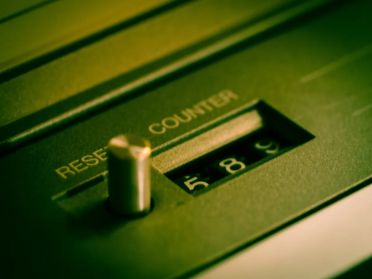counter, tape, cassette recorder, reset, reset to default, 80s, reset, reset, reset, reset, reset