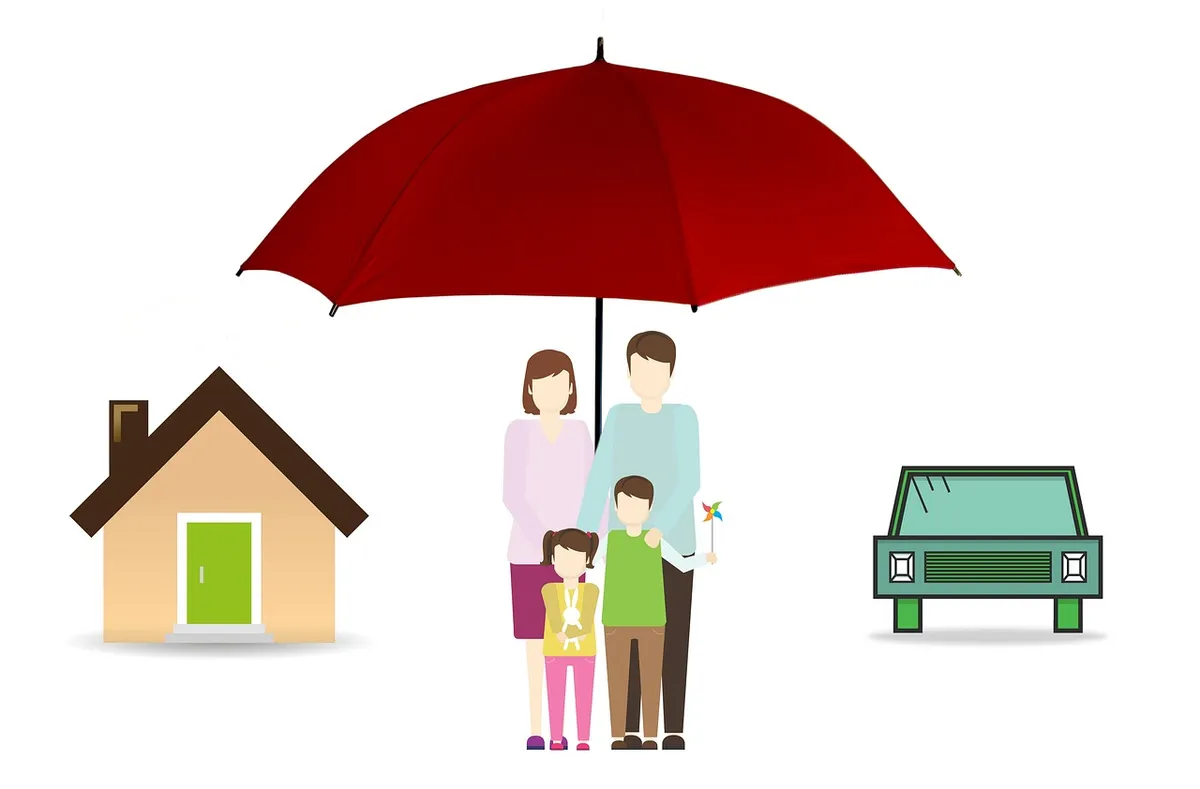 保險、家庭、雨傘、房屋、房屋、汽車、汽車壁纸、生命、安全、保護、孩子、父母、保護、政策、概念