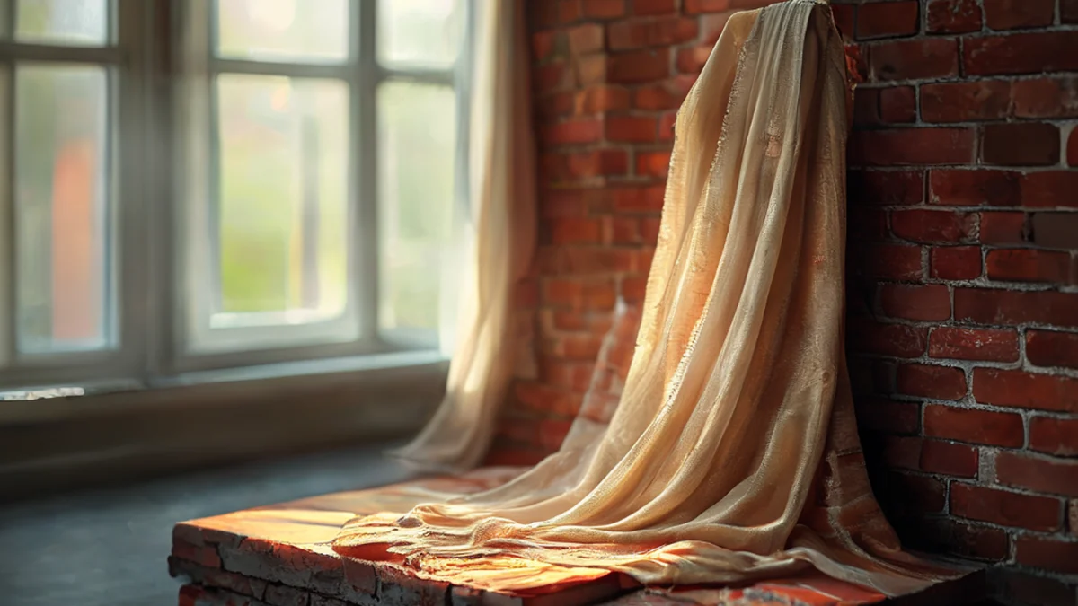 Un support en bois pour saris avec plusieurs tiroirs.
